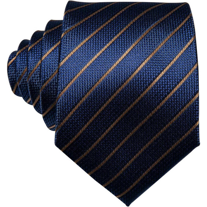 Тістечка Barry.Wang в клітинку: Комплект краваток, нагрудника та запонок. Класична смугаста краватка з блакитними та коричневими смугами