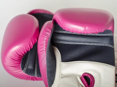 Боксерські рукавички Paffen Sport FIT з дихаючою сіткою на долоні для боксу, кікбоксингу, муай-тай, K1 та інших єдиноборств, рожевий/білий (10UZ)