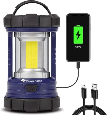 Camping Lantern, 3200LM Bright Camping Lights, 4600mAh Power Bank & Rechargeable LED Lantern, Dimmable Searchlight with 5 Light Modes Flashlight, Emergency Light for Power Outages (Navy blue)