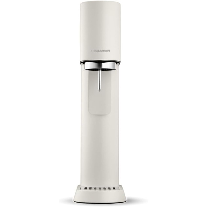 SodaStream enso™ Преміум Газовий Напоєвник | Нержавіюча сталь, дизайн Naoto Fukasawa | В комплекті: пляшка 1 л без BPA, серветка для очищення | Проста заміна CO2, сріблястий | З 1 балончиком CO2 (60 л)