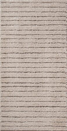 Килим Bahar Shaggy: Елегантний дизайнерський килим для вітальні, м'який та легкий у догляді, високий ворс, бежевий (80 x 150 см)