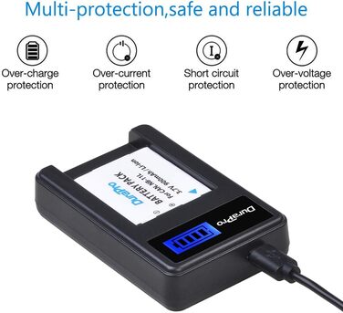 Два акумулятори DuraPro NB-11L + LCD-USB-зарядний пристрій для Canon PowerShot та ELPH/IXUS