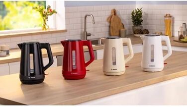 Електричний чайник BOSCH TWK1M124, червоний, пластиковий, 2400 Вт, 1.7 л