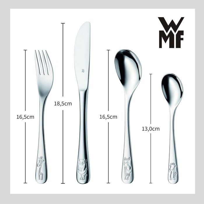 Набір дитячого посуду WMF Safari з гравіюванням імені - персоналізований набір посуду - індивідуальний хрещення, хлопчик/дівчинка - 4-частинний набір