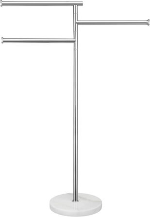 Підставка для рушників KES Gold на ніжці, з мармуровою основою, з нержавіючої сталі 18/8, 3-х секційна, полірована, BTH219-BZ