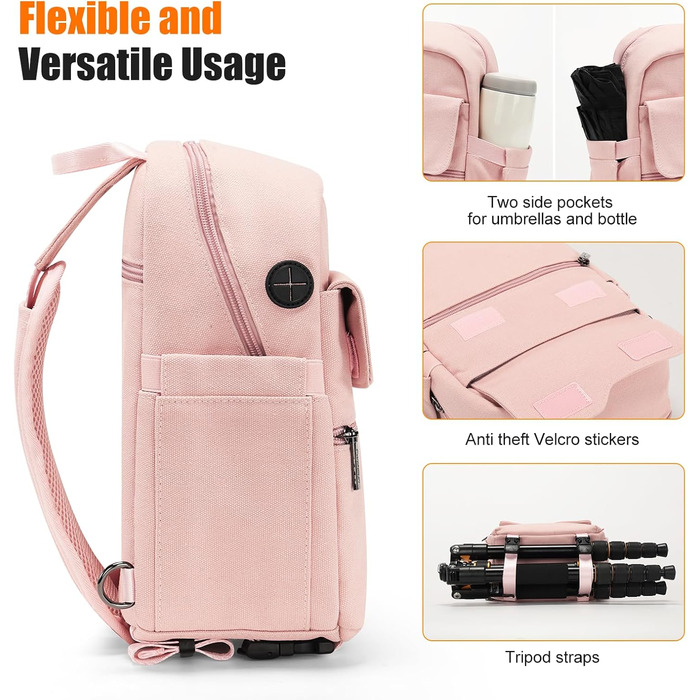 Кришка-органайзер для камери: для DSLR, беззеркальних та компактних камер, білий (рожевий, L)