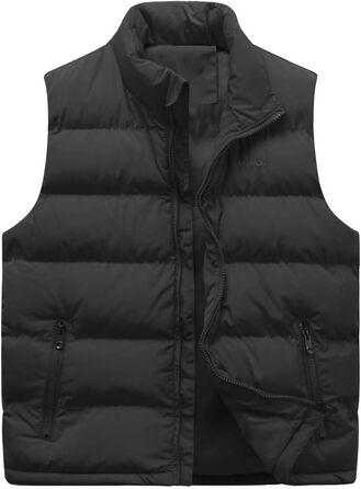 Стьобана жилетка чоловіча Allthemen з коміром-стійкою, спортивна, легка, чорна, XL