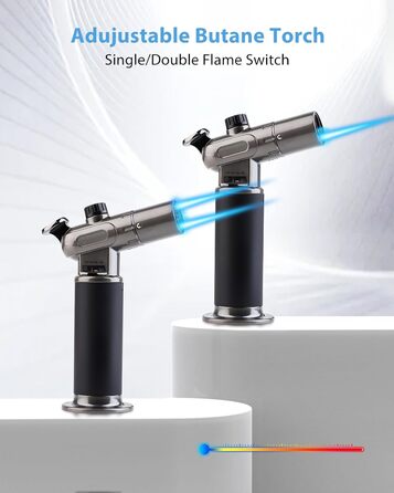 Пальник RONXS Flambierbrenner для приготування Crème Brulée, кухонний, з регульованою полум'ям, чорний