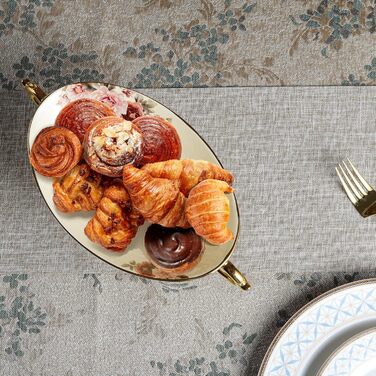 Етажерка Fanquare з 2 ярусами, золота, керамічна, для тортів, фруктів та капкейків