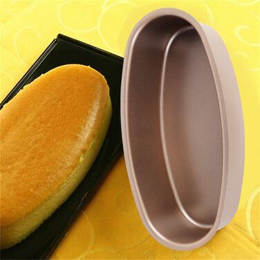 TOPINCN Cake Molds, Cheesecake Molds DIY Oval Cake Mold Muffin Mold (Gold)