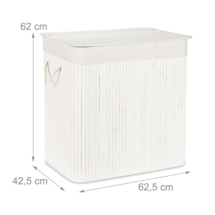 Relaxdays Bamboo Laundry Basket with 3 Compartments