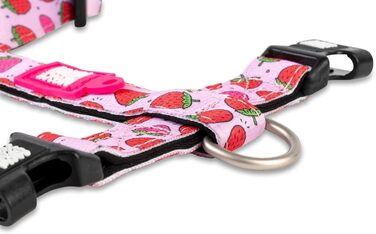 Нашийник для собак Ax & Olly H-For Ultrabequees з неопрену, середнього розміру, з підкладкою, безпечний та ультралегкий, колір: Полуничний сон (L)