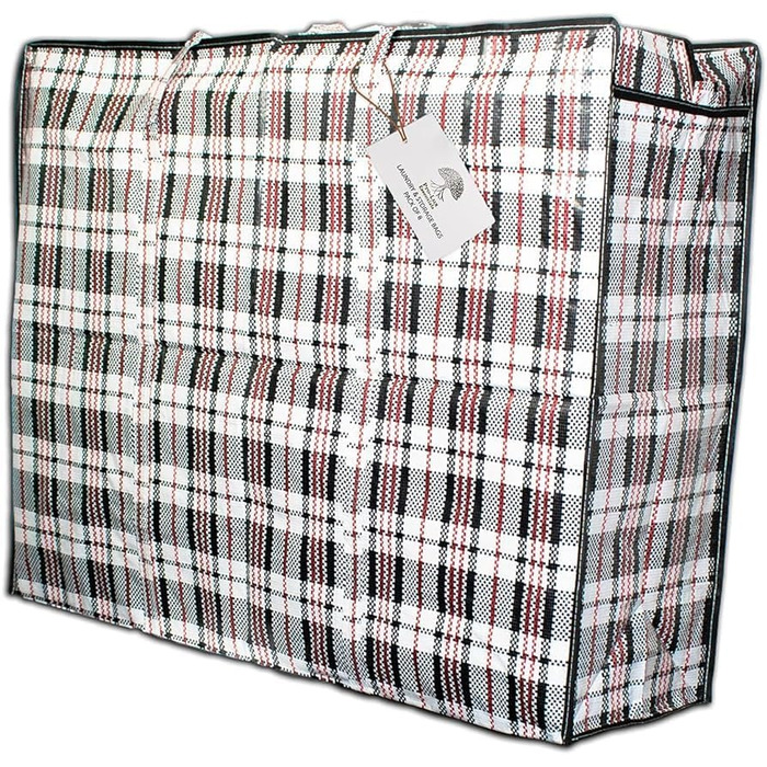 Pro-Lux Extra Large Laundry Storage Bags, Shopping Bags, Strong, Durable, XXL Moving Bags with Zipper and Handles, Reusable, 8 Pack