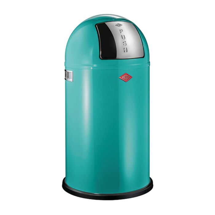 Відро Wesco Pushboy 50 л, сталь з порошковим покриттям, велика кришка з нержавіючої сталі, знімний внутрішній контейнер (Турквіс)