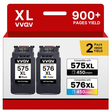 Комплект картриджів VVQV PG-575 та CL-576 XL для принтерів Canon PIXMA TR4755i, TS3750i (чорний та кольоровий)