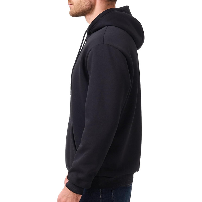 Чоловічий теплий світшот з капюшоном, чорного кольору, розмір S