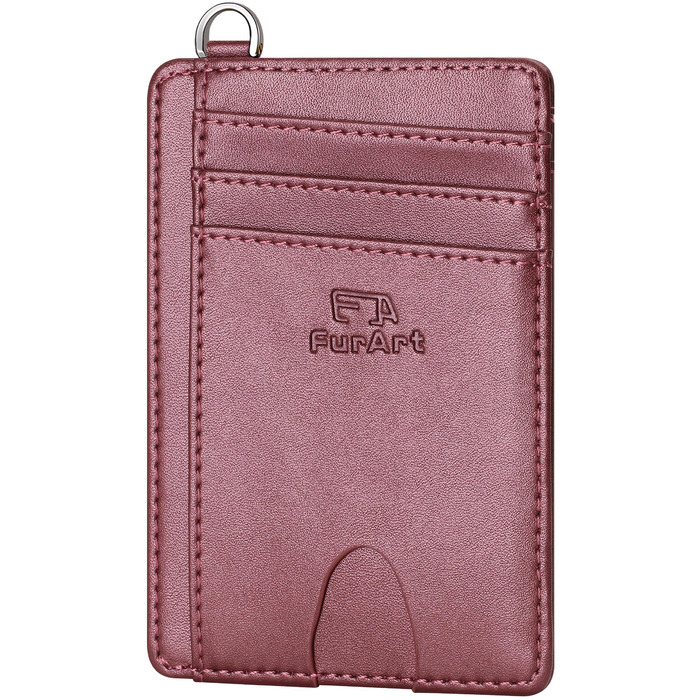FurArt: Елегантне картхолдер з RFID-блокуванням для чоловіків та жінок, чорний (S, Pearl Burgunderrot)