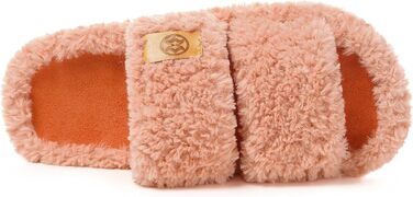 Домашні тапочки Dokela для жінок з меморі-піною, м'які, з штучним хутром, відкриті, легкі, з антиковзким покриттям, для дому, теплі, зручні, відкриті, рожеві (37/38 EU)