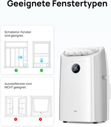 Мобільний кондиціонер Dreo 10000 BTU з охолодженням без дренажу, керуванням через додаток/голос/пульт, таймером 24 год та функцією вентилятора/зневожувача, AC515S