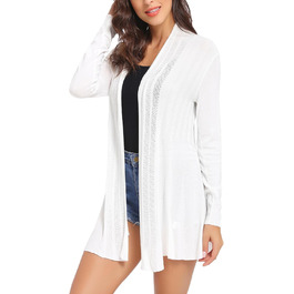 Жіночий легкий кардиган iClosam: стильний трикотажний пуловер з довгими рукавами для літа. Розмір XXL, колір білий