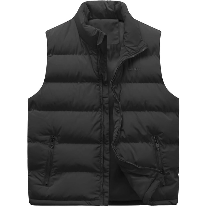 Стьобана жилетка чоловіча Allthemen з коміром-стійкою, спортивна, легка, чорна, XL