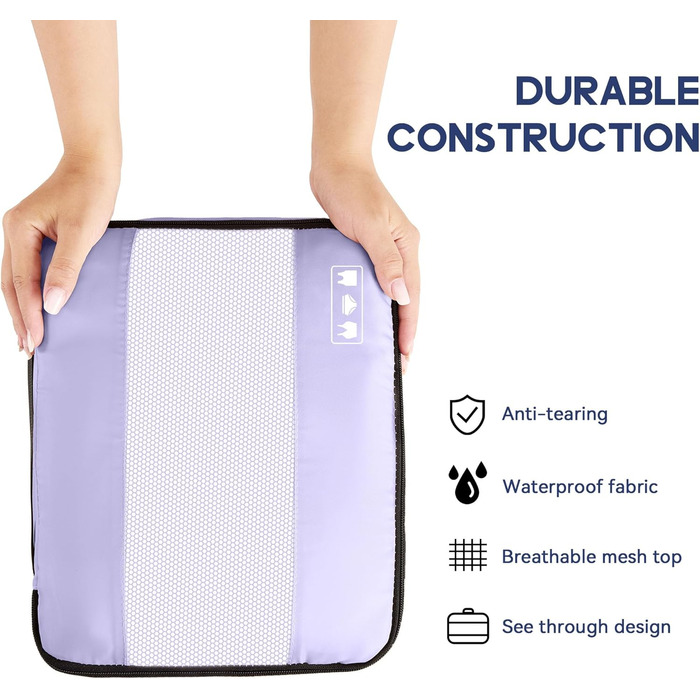 Органайзер для валізи MURISE, 8 шт. - Packing Cubes для подорожей, набір для організації речей у валізі (фіолетовий)