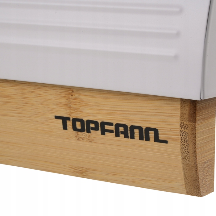 Односекційна хлібниця Topfann, білий колір, коричневий бамбук