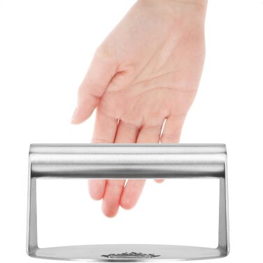 Пресс для бургерів COM-FOUR® Ø 14 см з нержавіючої сталі 430, Burger Smasher - прес для рівних котлет, придатний для миття в посудомийній машині, Fleischbeschwerer ідеально підходить для гриля та сковороди