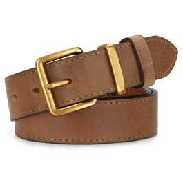 Жіночий шкіряний ремінь SUOSDEY вінтажний, коричневий, ширина 3.3 см, для джинсів, штанів, суконь, золота/срібна пряжка, розмір 68-80 см