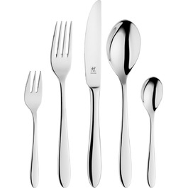 Zwilling Style Cutlery Set, 60-Piece, for 12 People, 18/10 Stainless Steel/High-Quality Blade Steel, Polished, Silver [plastic-free packaging], plastic free, TLG plastic free 60 pcs.