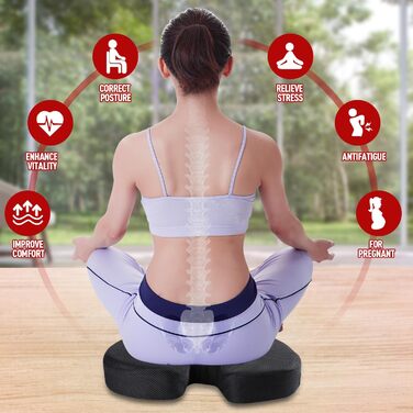 Ортопедична подушка для сидіння в авто та офісне крісло: підтримка попереку, Memory Foam, для комфорту