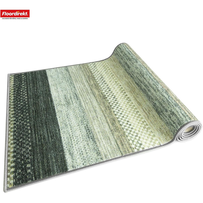Килимок для кухні, прихожої та вітальні Floordirekt - килимок на замовлення, метр, килимок для прихожої, кухонний килимок, килимок для вітальні (80 x 450 см, Naxos - сіро-антрацитовий)