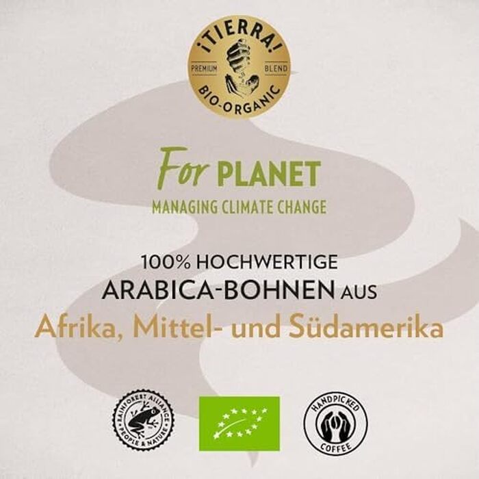 Кава в зернах Lavazza Tierra Bio Arabica, органічна, для еспресомашин, м'який фруктовий смак, інтенсивність 6/10, 1 кг