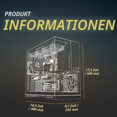 Корпус для ПК Geometric Future M5 з загартованим склом, Mid Tower, E-ATX/ATX, для геймінгу, сталь 1.2 мм, Type C, без інструментів, підтримка радіатора 420/360, подвійний відсік, чорний/зелений, GEO-M5-BNY Black/Green Glass ver