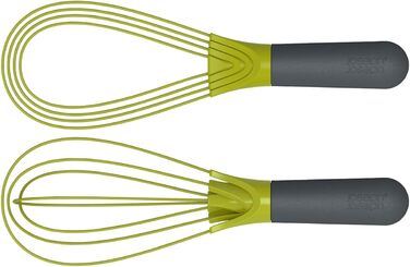 Міксер Joseph Joseph Twist 2-в-1: плоский та для збивання, силіконовий, сірий/зелений, 280 г