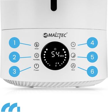 Maltec Humidifier Ionizer Diffuser WT5000ION with Oils Ultrasonic up to 35m2 Aromatherapy 3 Levels