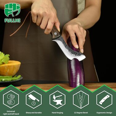 Набір кухонних ножів FULLHI з дерев'яною ручкою (11 предметів)