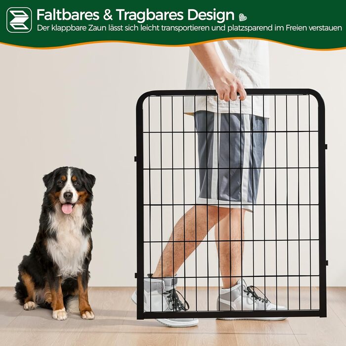 Yaheetech Foldable Dog Playpen - 100cm & 80cm High, 6-Piece/12-Piece, Freestanding Kennel for Indoor & Outdoor Use - No Tools Required