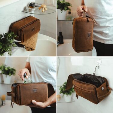 Чоловіча/Жіноча Туалетна Сумка Baur з Екошкіри, Коричнева | Культова Сумка з Місцем для Усього