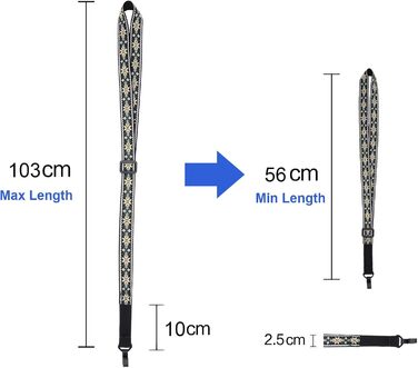 Гітарний ремінь Rayzm з візерунком жакарду, 5 см, для акустичної, електрогітари та басу, з тримачем для медіатора, регульована довжина