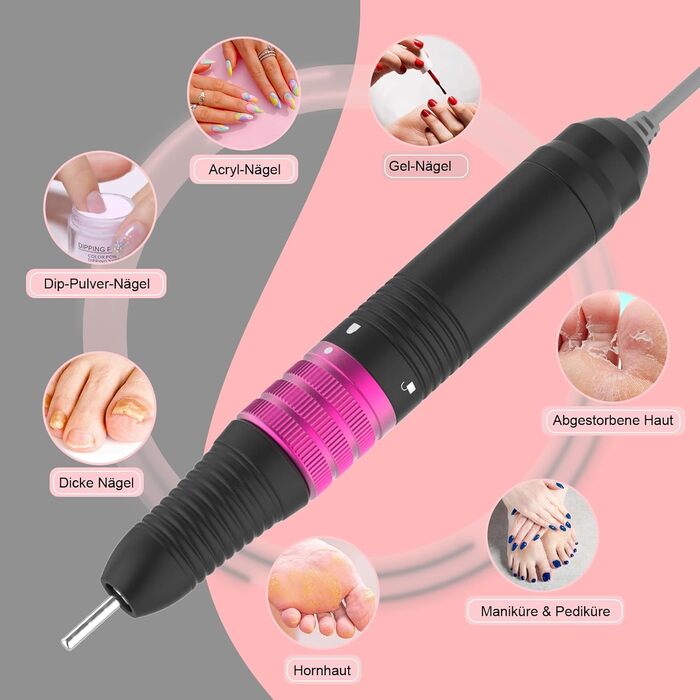 Електричний набір для манікюру та педикюру Delanie з фрезером 35000 об/хв (6 в 1) для гелю, полігелю, акрилу - сірий