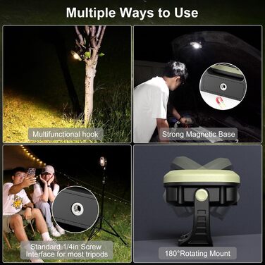 Klarus WL3 Camping Light, 13500 mAh High Capacity Rechargeable Work Light, 1500 lm 6 Modes Camping Lantern, Magnetic Base, Hook Function, IPX5 for Camping, Night Fishing, Workshop