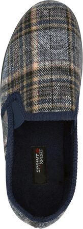 Чоловічі домашні тапочки в клітинку | Зручні капці для чоловіків з антиковзкою підошвою | Легкі та теплі сліпони для дому в класичному дизайні з фетру | Колір: сірий та інші (47 EU, сірий блакитний)