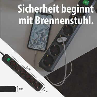 Набір мережевих фільтрів Brennenstuhl Eco-Line, подовжувач з 6 розетками, кабель 3м (2 шт)