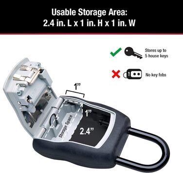 Master Lock 5415D Heavy Duty Key Lock Box - Zinc Wall Mount - Holds 5 Keys