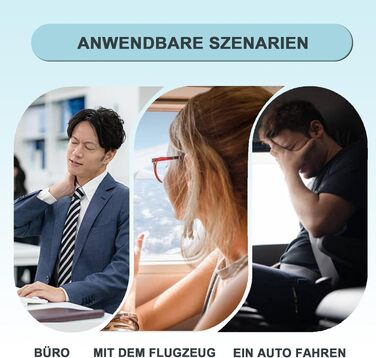 Подушка для подорожей під шию з ефектом пам'яті (Memory Foam) для літака та авто, сіра, з набором: беруші, маска для сну та сумка для зберігання