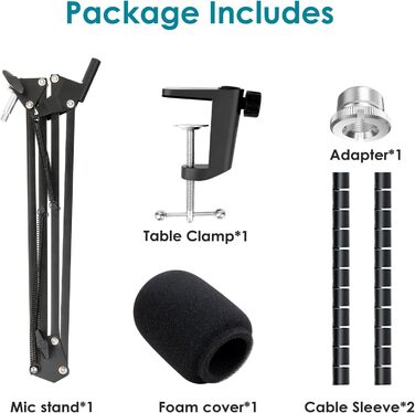 Тримач для мікрофона SM7B YOUSHARES 04 з поп-фільтром - Шарнірний мікрофонний стійка для студійного мікрофона Shure SM7B XLR