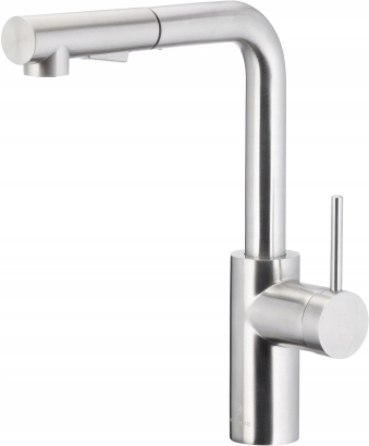 Змішач для кухні стільниковий KFA Armatura DUERO BASIC INOX, сріблястий
