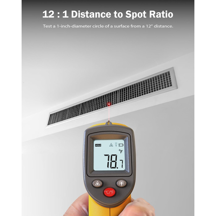 Інфрачервоний термометр GS320: безконтактне вимірювання температури для кухні, гриля, холодильника та HVAC