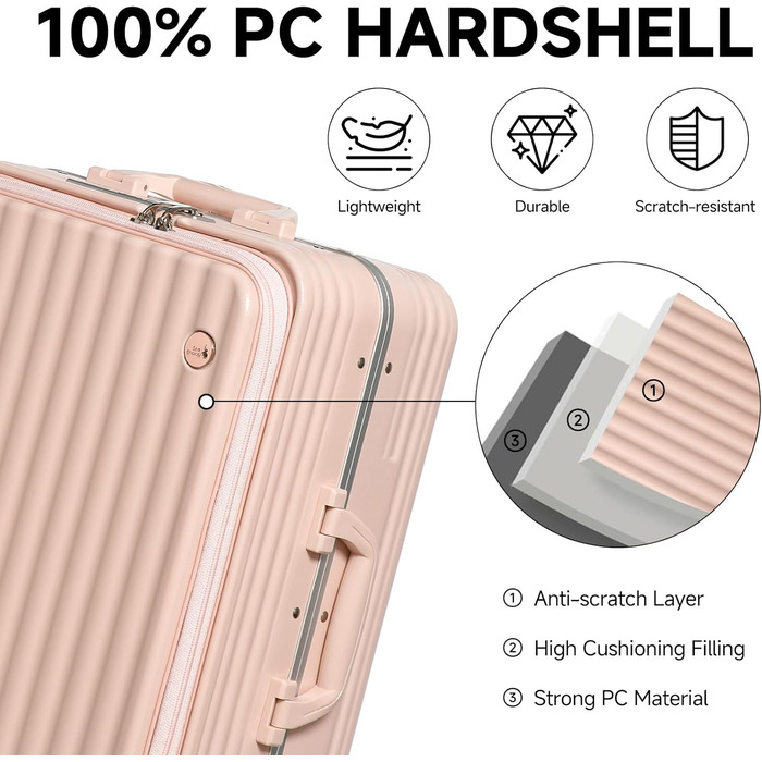 Чемодан-валіза Sea Choice 2 в 1: великий (78 см) та середній (55 см), зелений, з TSA замком та зручним тримачем для напоїв